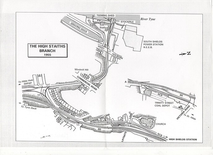 Harton Electric - High Staiths Branch - 1955 - Map001
