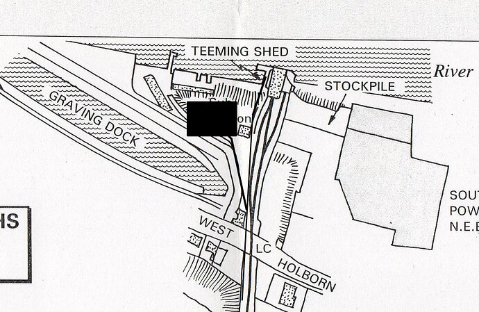 Harton Electric - High Staiths Branch - 1955 - Map001 - cropped layout rough plan